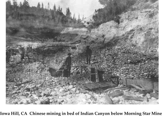 Iowa Hill, CA  Chinese mining in bed of Indian Canyon below Morning Star Mine